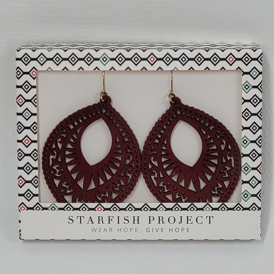 Crimson Wood Earrings by Starfish Project