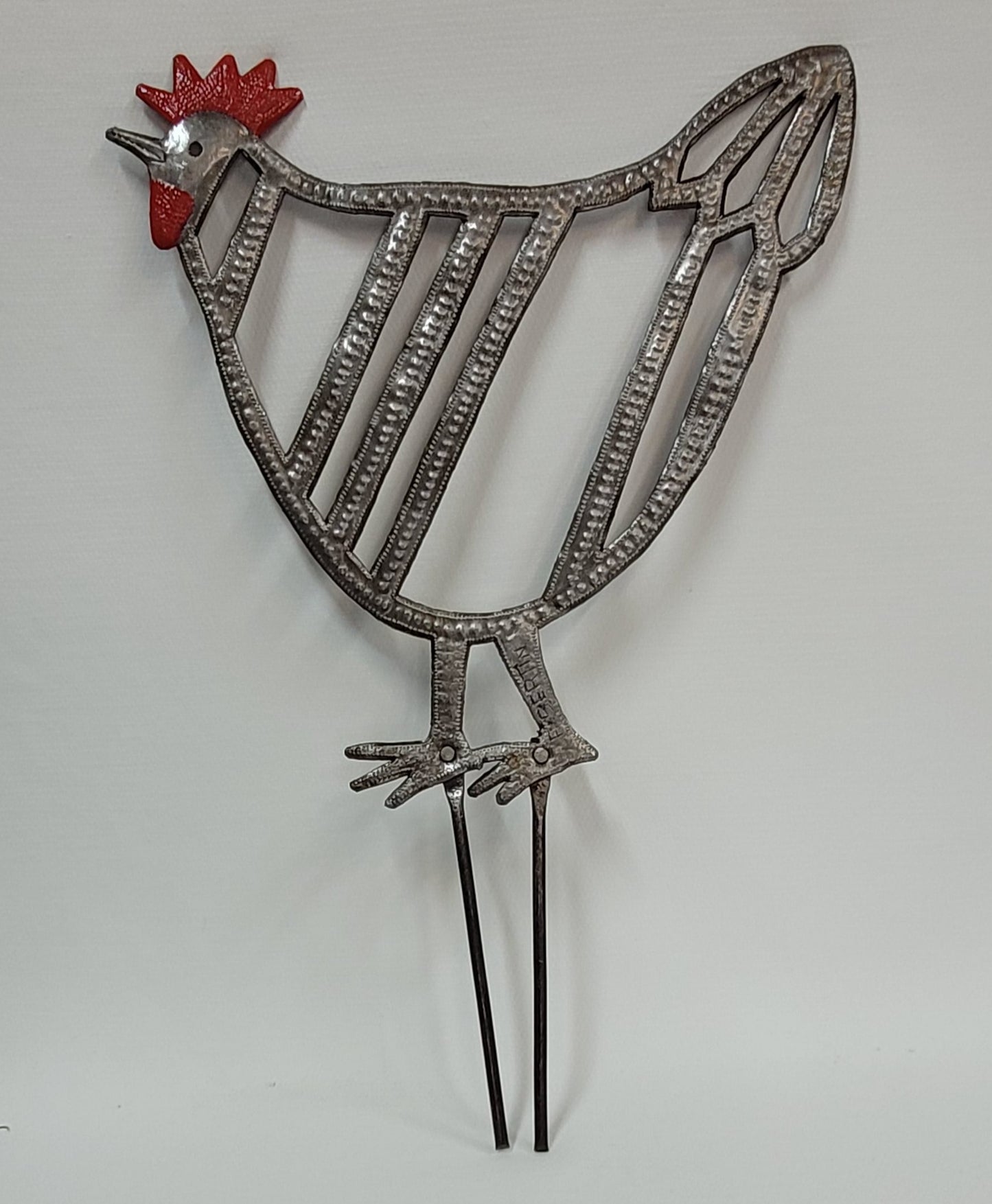 Three Hens metal art by Singing Rooster