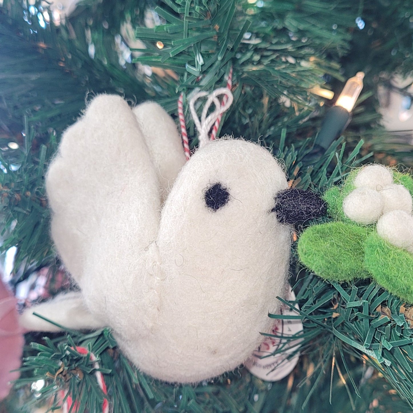 Dove with Olive Branch Felt Wool Ornament