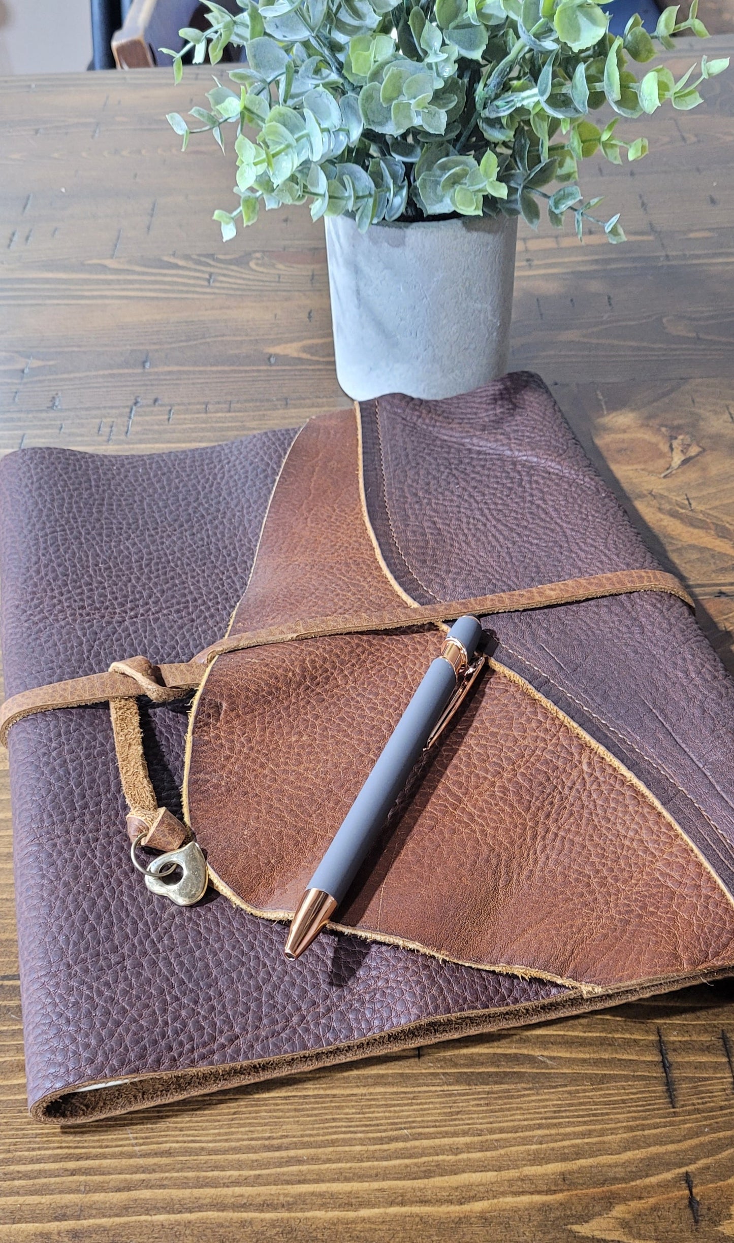 Handcrafted Leather Journal with Wrap Tie