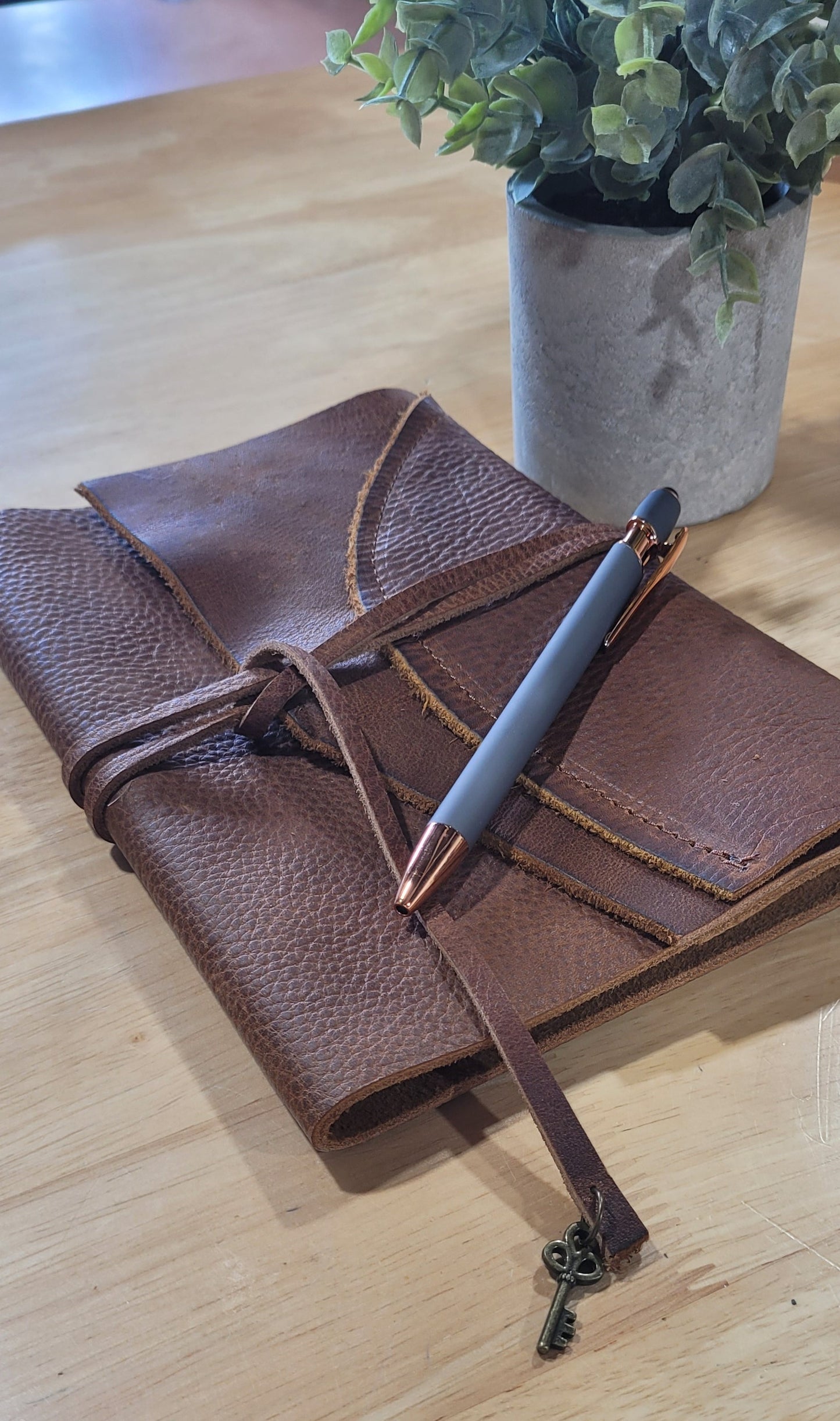 Handcrafted Leather Journal with Wrap Tie