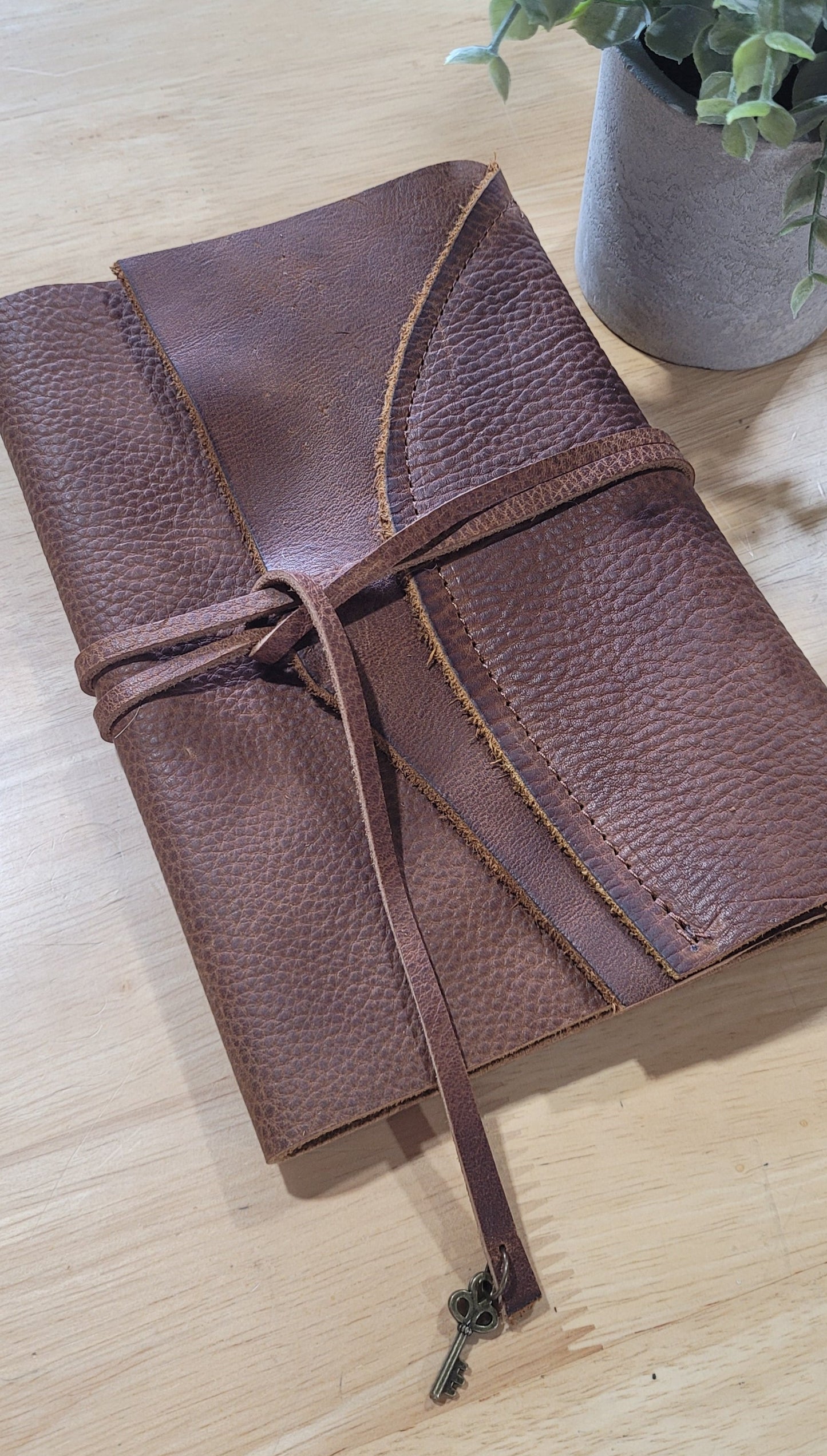 Handcrafted Leather Journal with Wrap Tie