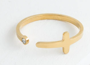 Gold Cross Ring by Starfish Project