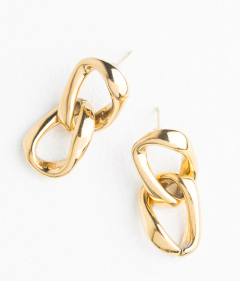 Gold Linked Together Earrings by Starfish Project