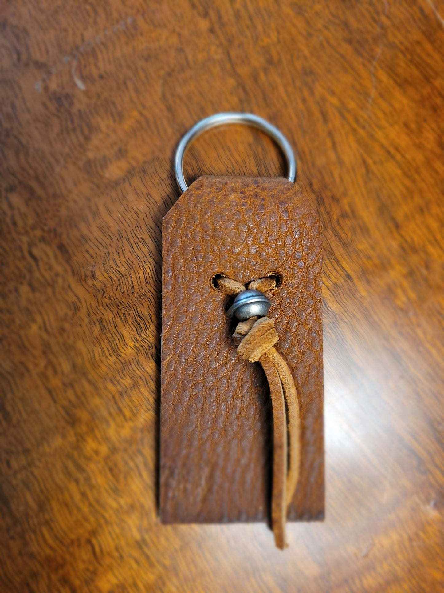 Leather Key Chain with tie accent