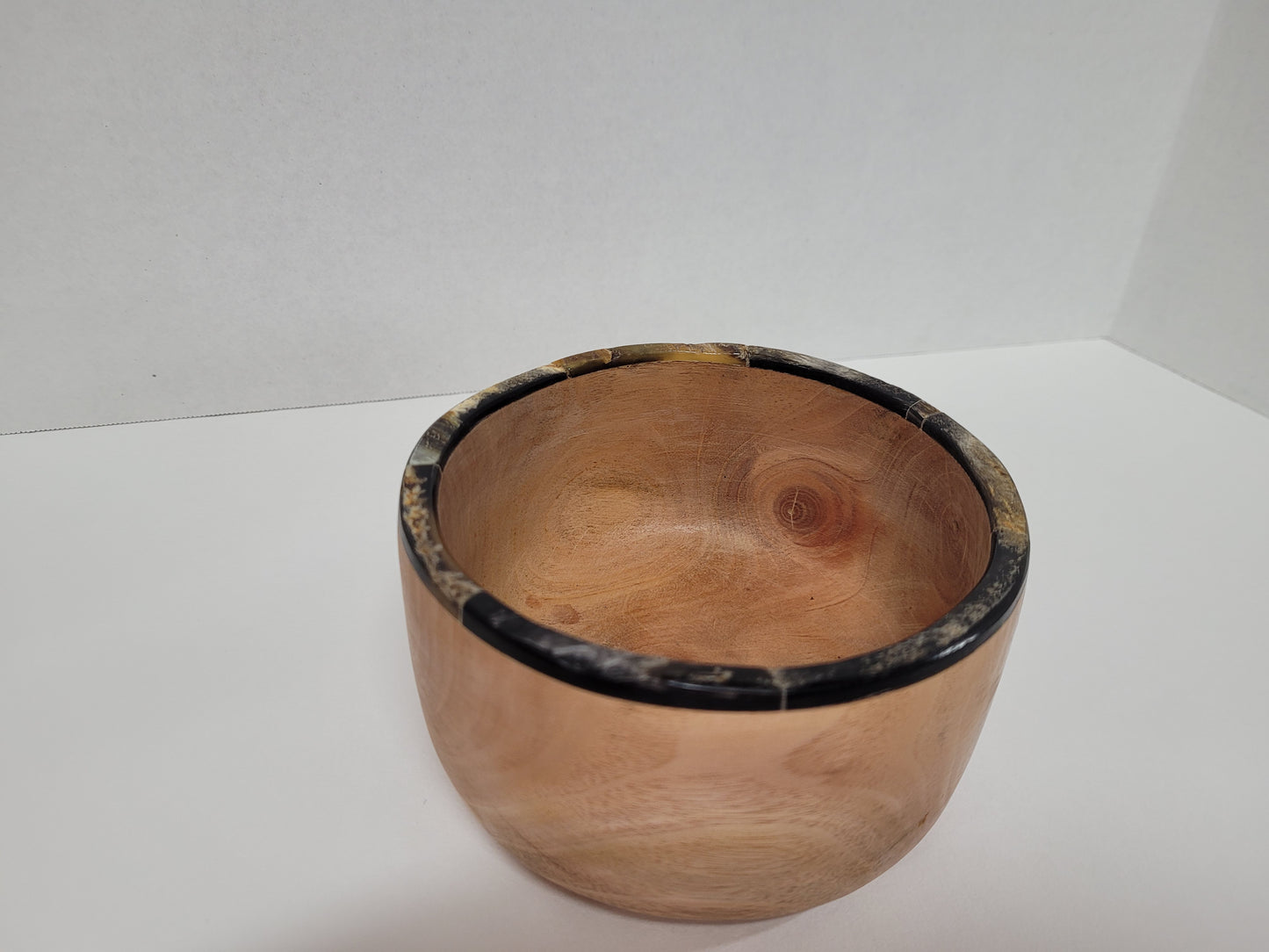 Horn Rimmed Wood Bowl