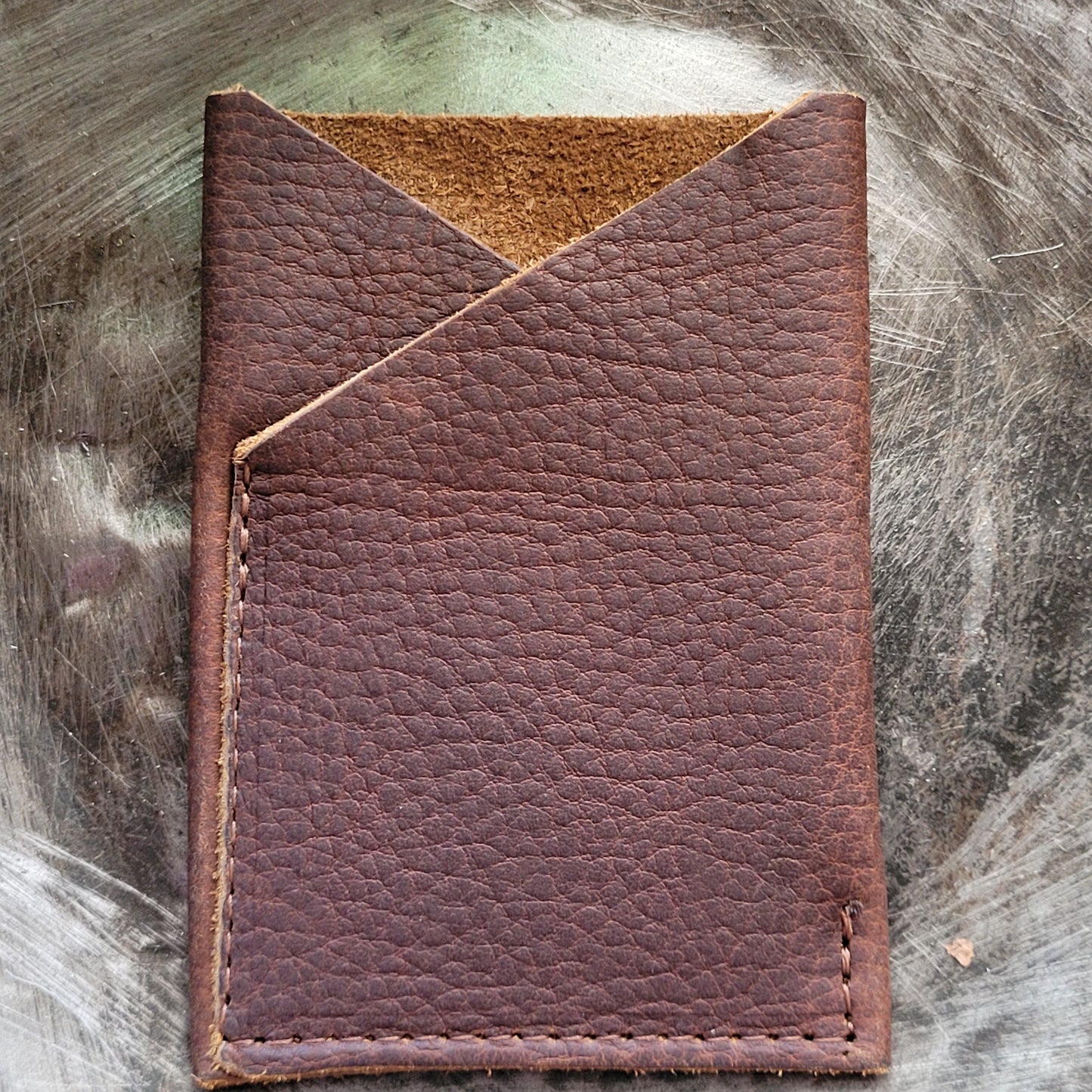 Crossover Leather Card Wallet - Dark Toast