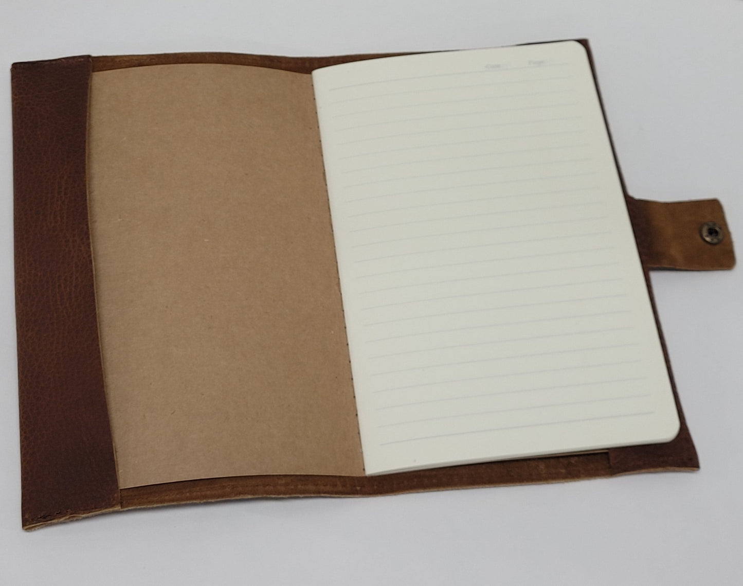 leather journal with ruled insert pages