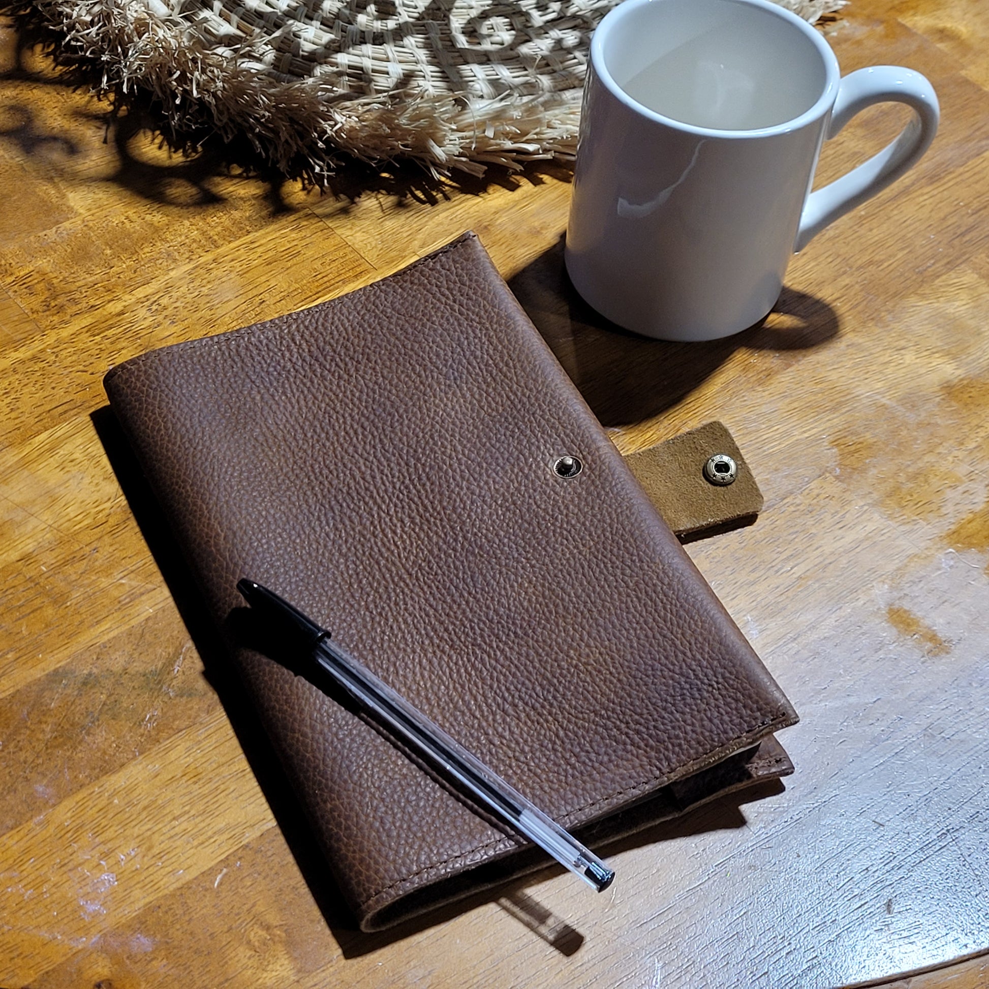 leather journal with snap
