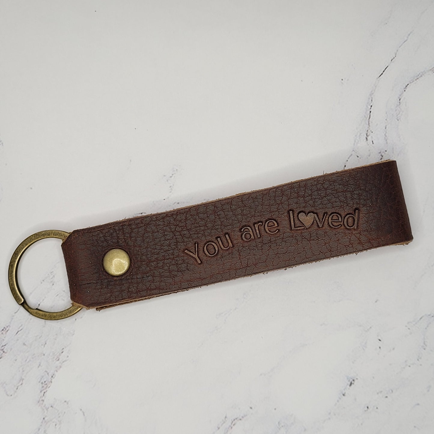 You are Loved Leather Key Chain