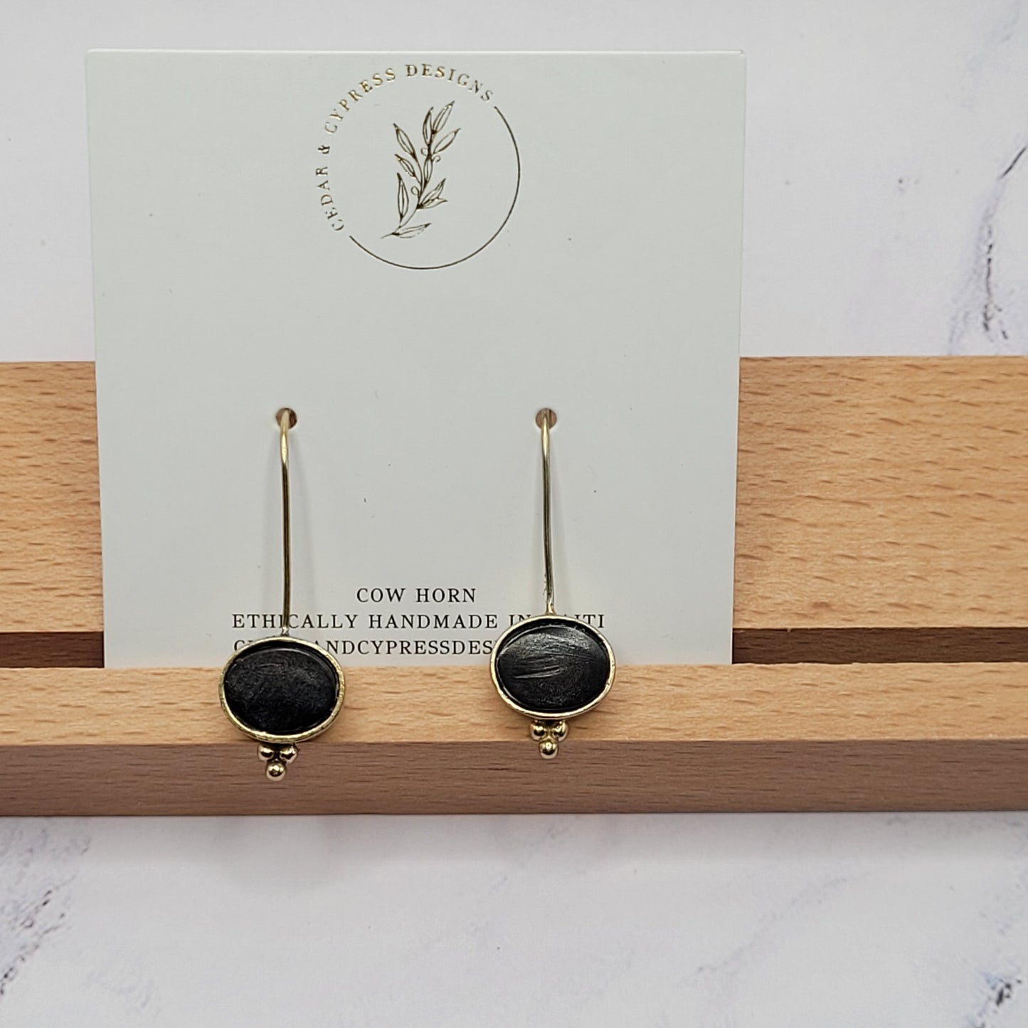 Province Earrings - Horn by Cedar & Cypress Designs