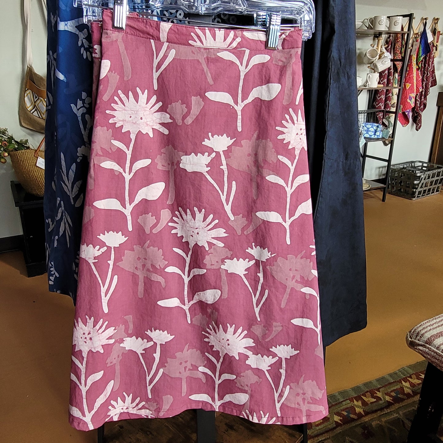 Volta Skirt - Rosewood Wildflower Hand Batik Print