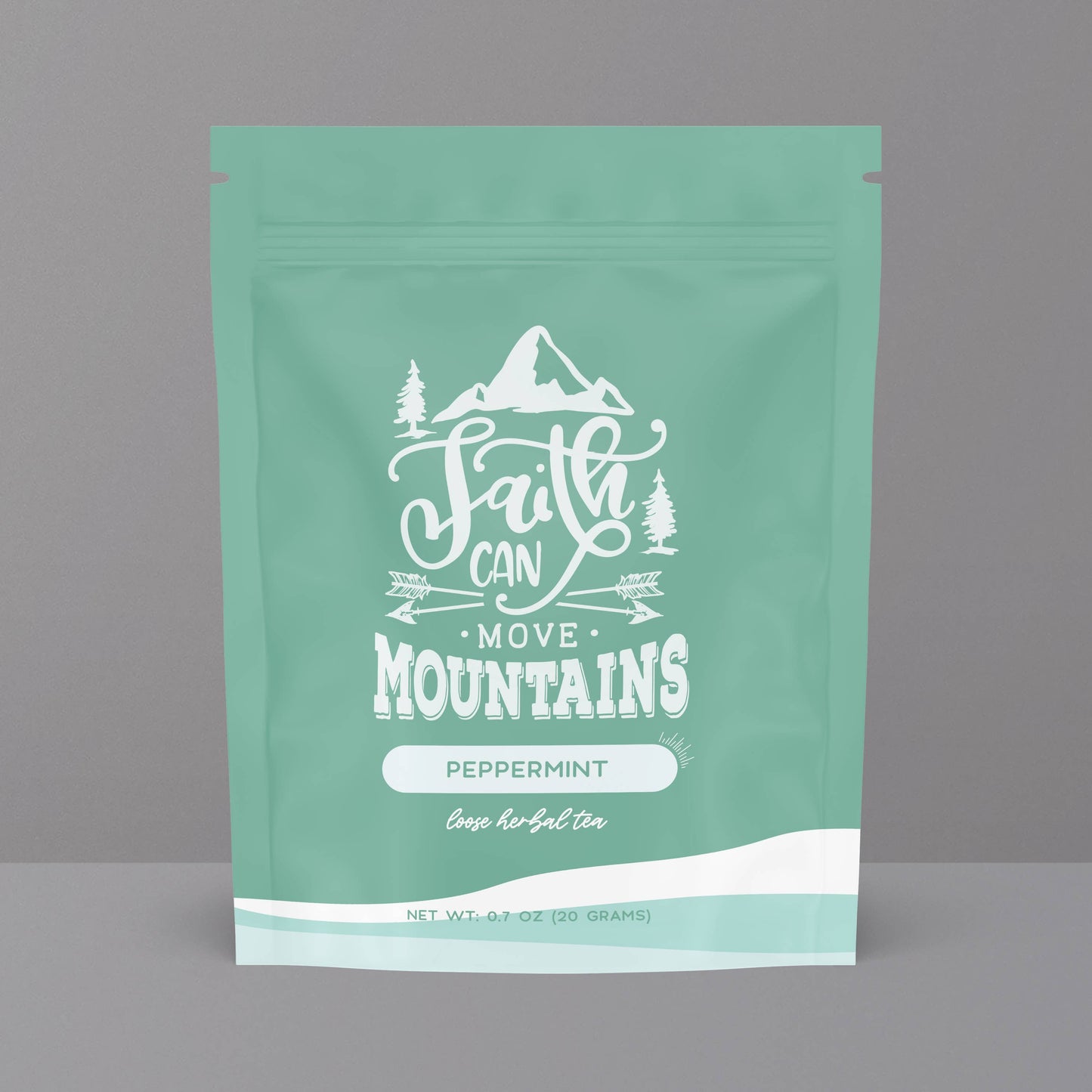 Bible Verse Tea | "Faith Can Move Mountains" | Peppermint .7oz Pouch