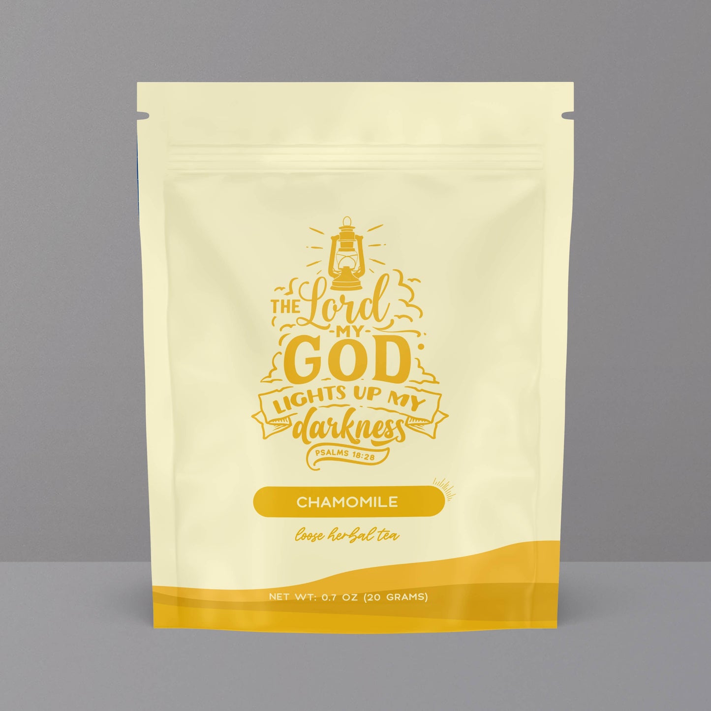 Bible Verse Tea | "The Lord My God Lights Up" | Chamomile .7oz Pouch