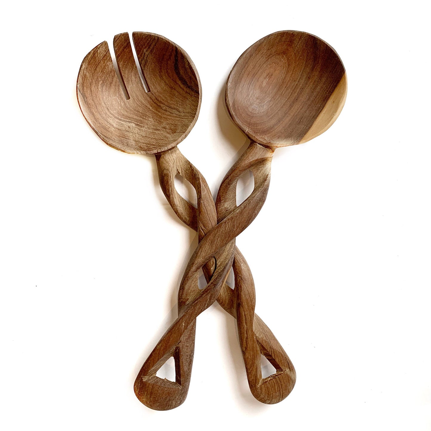 Twisted Handle Olive Wood Spoons